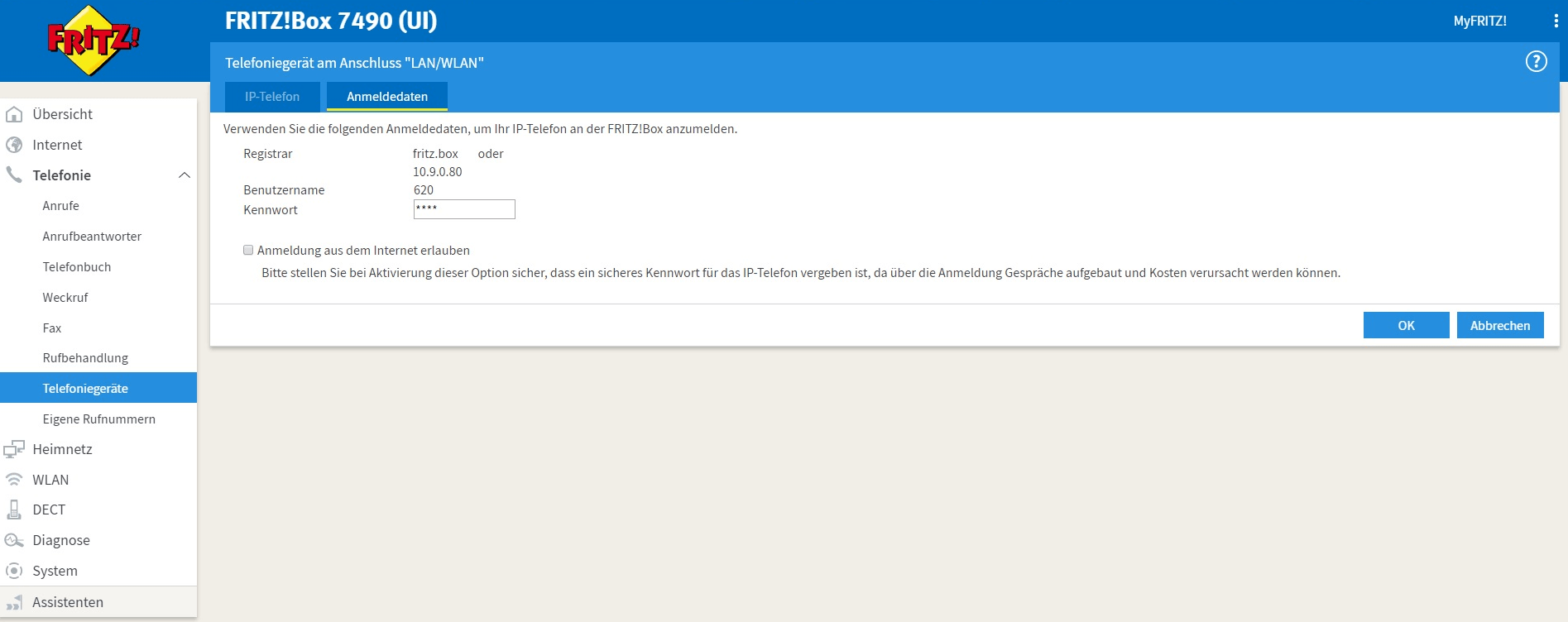 FritzBox telephony device