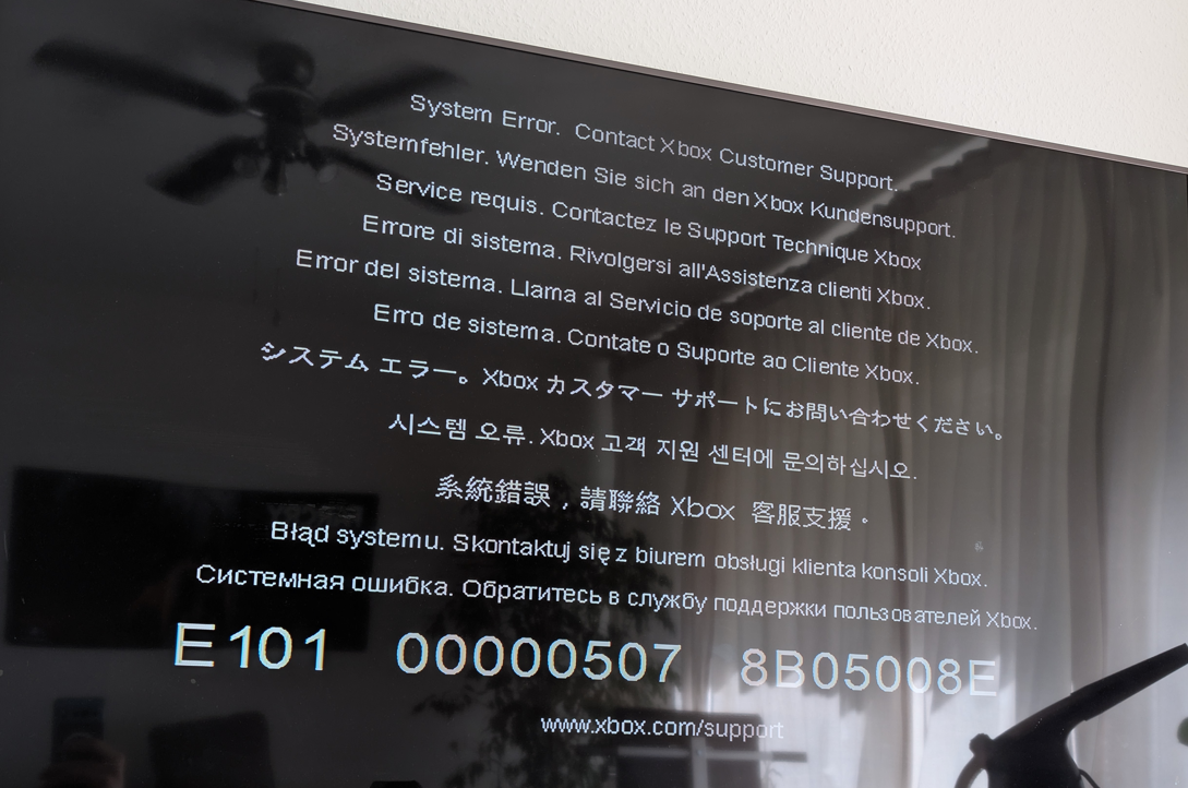 Xbox E101 507 error - incompatible build