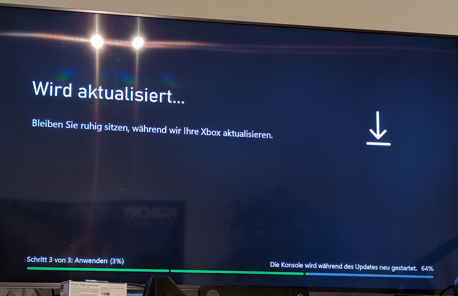 OSU1 update stuck at applying 3% and 64% progress