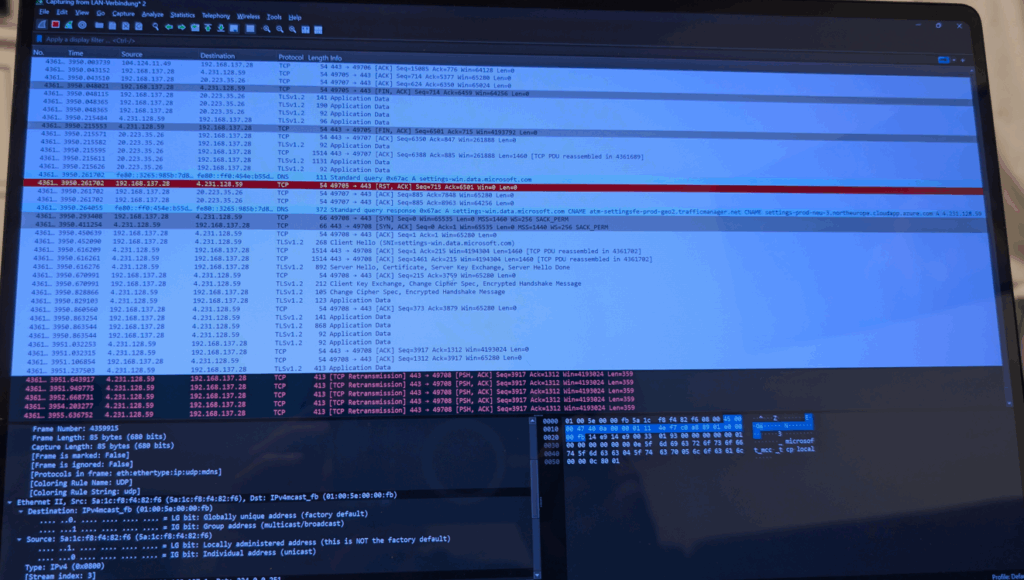 Wireshark package capture